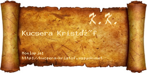 Kucsera Kristóf névjegykártya