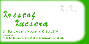 kristof kucsera business card